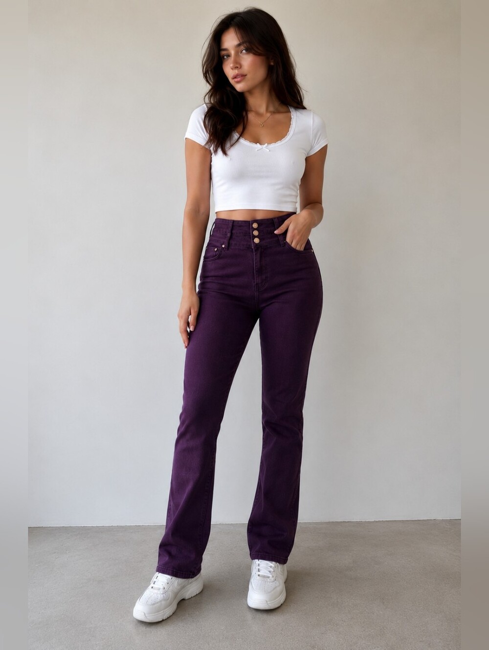 Refuge Women's Super Skinny Stretch Soft Comfy Jeans Burgundy/Maroon High Rise 2